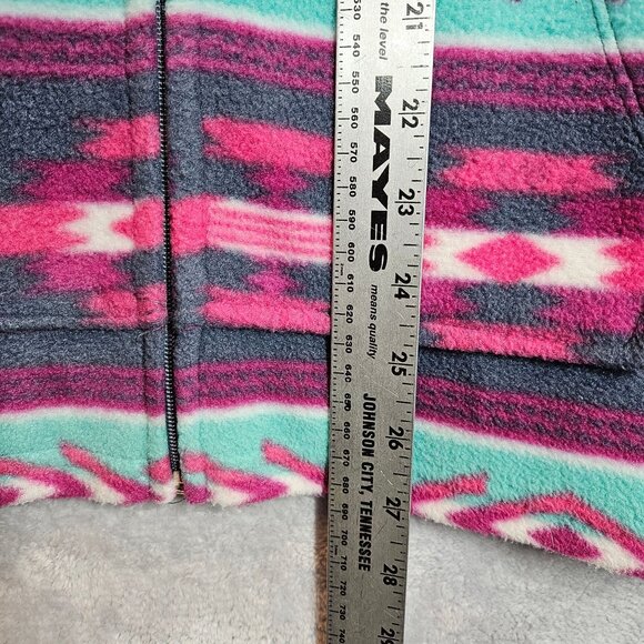 Sonoma Womens L Purple Full-Zip Fleece Jacket With Aztec Print colorful boho - Picture 5 of 12